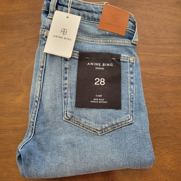 Anine Bing Gabe Mid Rise Ankle Skinny Jeans 28 NWT - Picture 5 of 11
